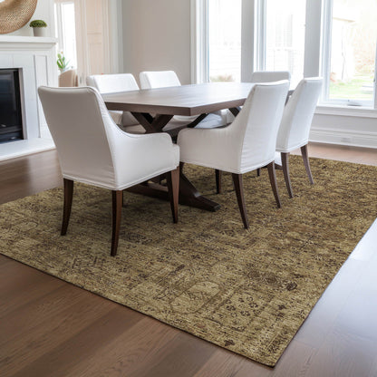 Addison Rugs Parallel Bands Brown Washable Indoor-Outdoor Rug