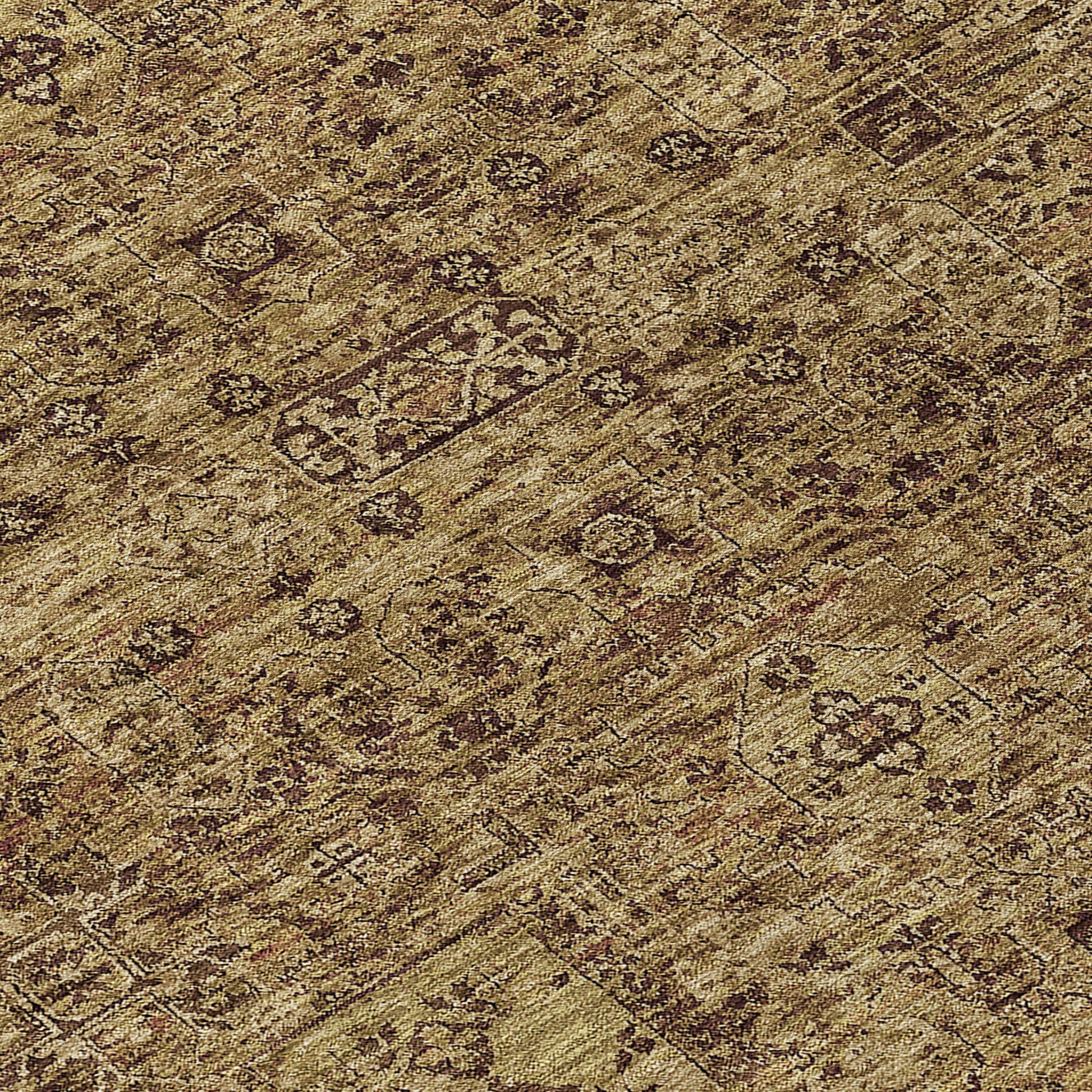 Addison Rugs Parallel Bands Brown Washable Indoor-Outdoor Rug