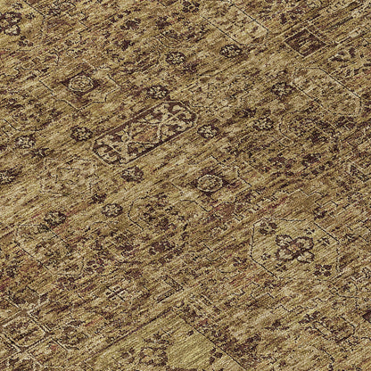 Addison Rugs Parallel Bands Brown Washable Indoor-Outdoor Rug