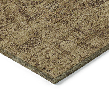 Addison Rugs Parallel Bands Brown Washable Indoor-Outdoor Rug