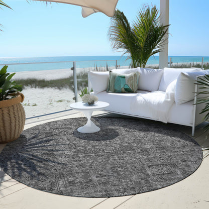 Addison Rugs Parallel Bands Charcoal Washable Indoor-Outdoor Rug