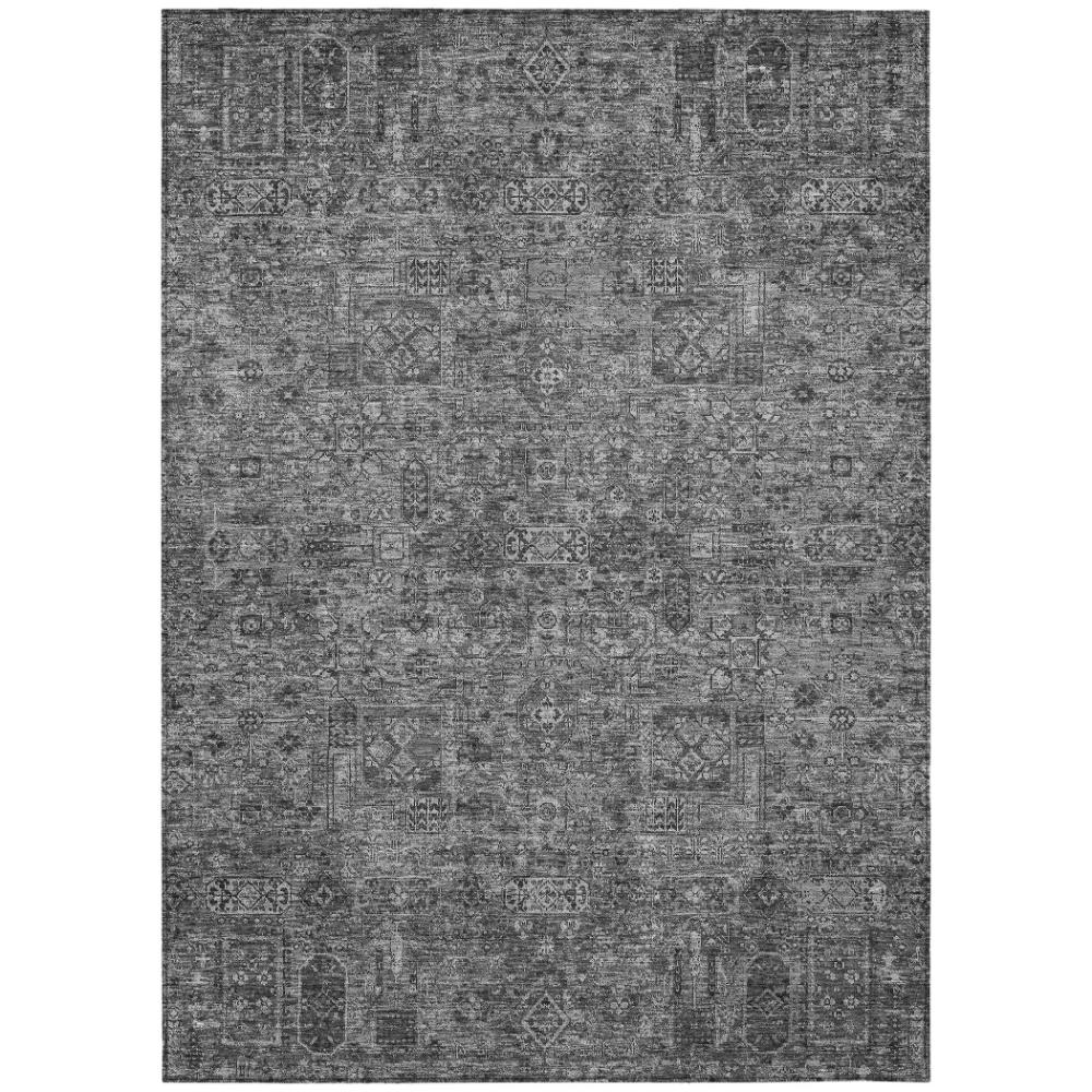 Addison Rugs Parallel Bands Charcoal Washable Indoor-Outdoor Rug