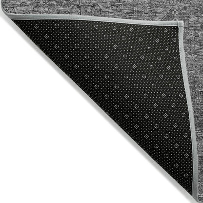 Addison Rugs Parallel Bands Charcoal Washable Indoor-Outdoor Rug