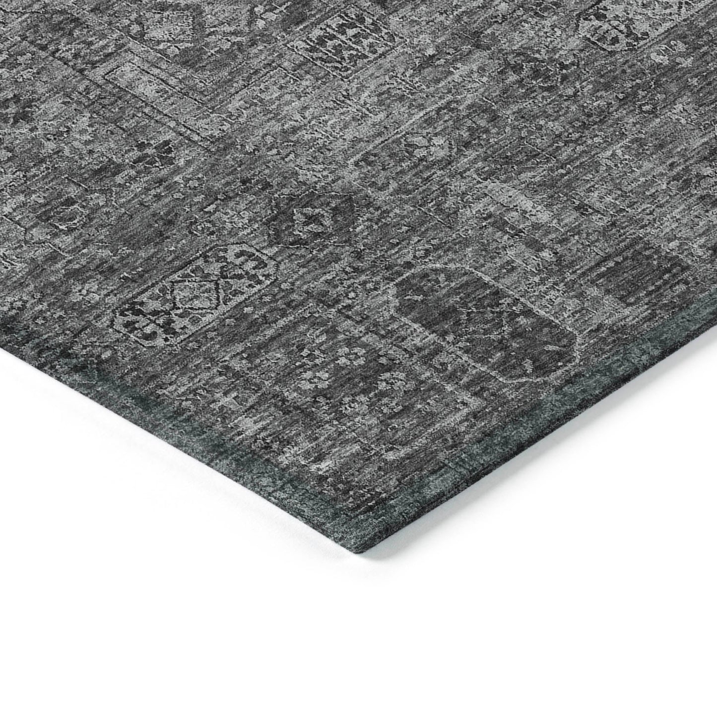 Addison Rugs Parallel Bands Charcoal Washable Indoor-Outdoor Rug