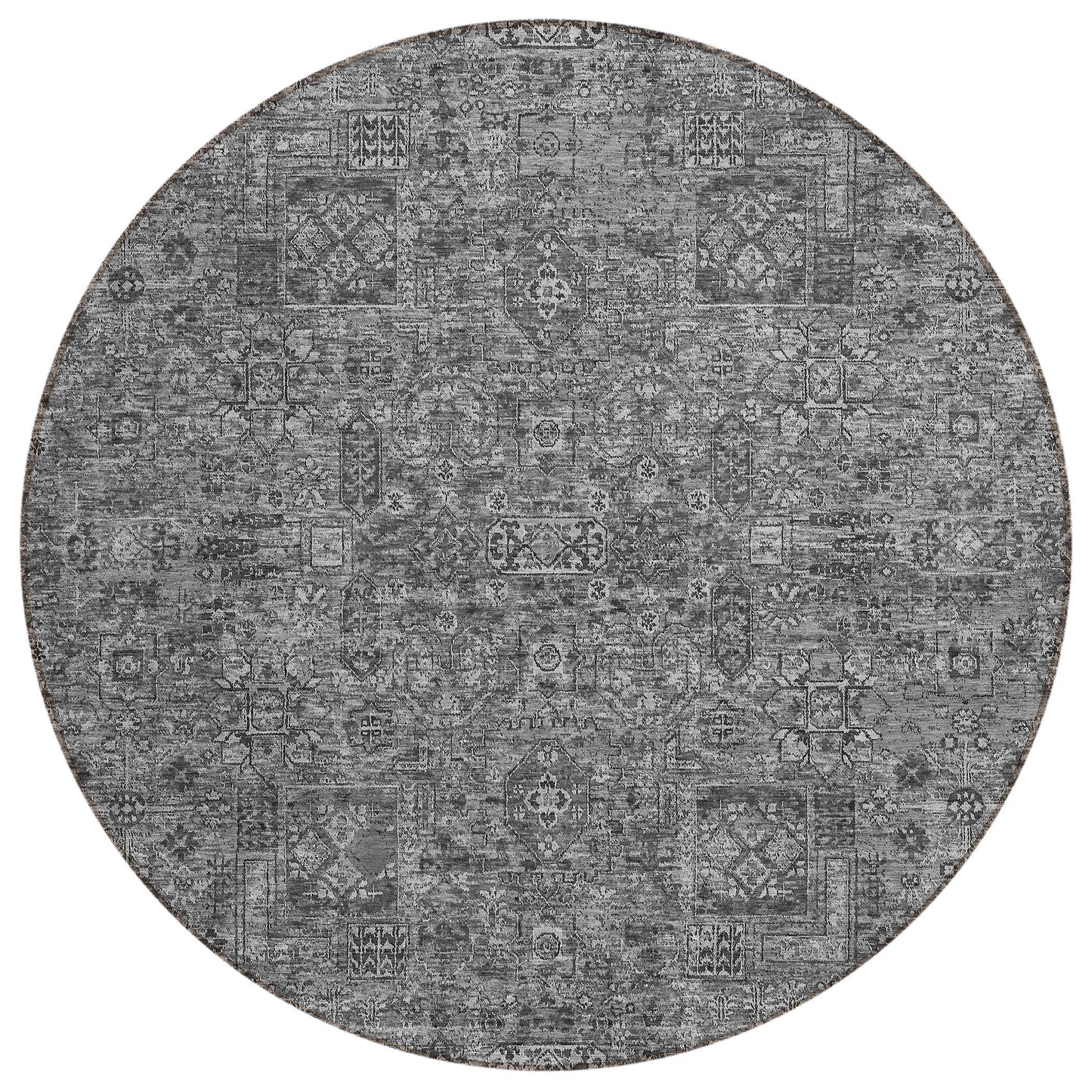 Addison Rugs Parallel Bands Charcoal Washable Indoor-Outdoor Rug