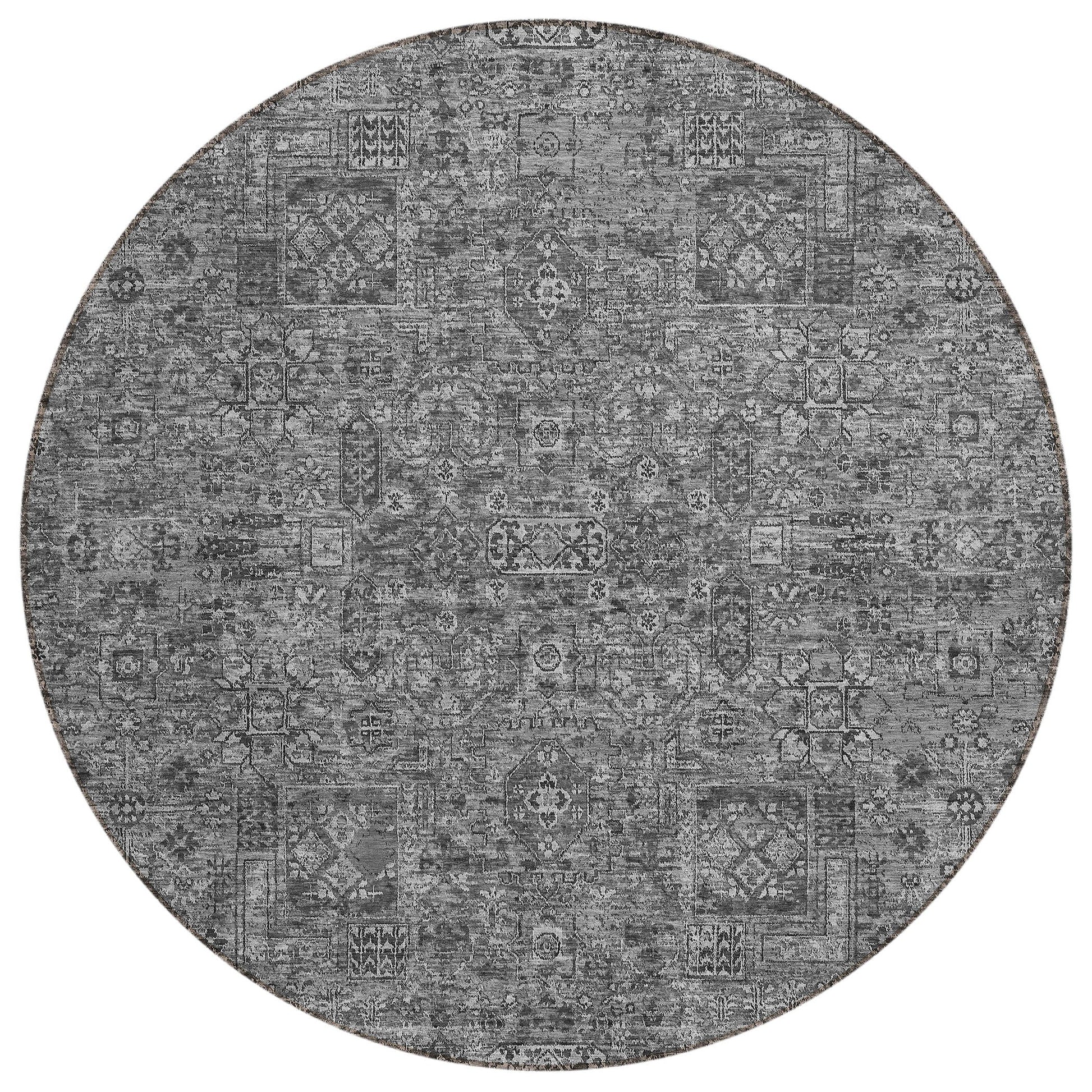 Addison Rugs Parallel Bands Charcoal Washable Indoor-Outdoor Rug