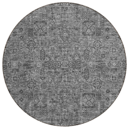 Addison Rugs Parallel Bands Charcoal Washable Indoor-Outdoor Rug