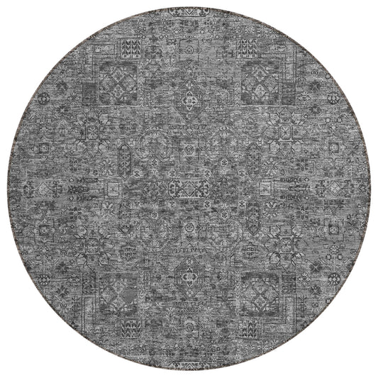 Addison Rugs Parallel Bands Charcoal Washable Indoor-Outdoor Rug
