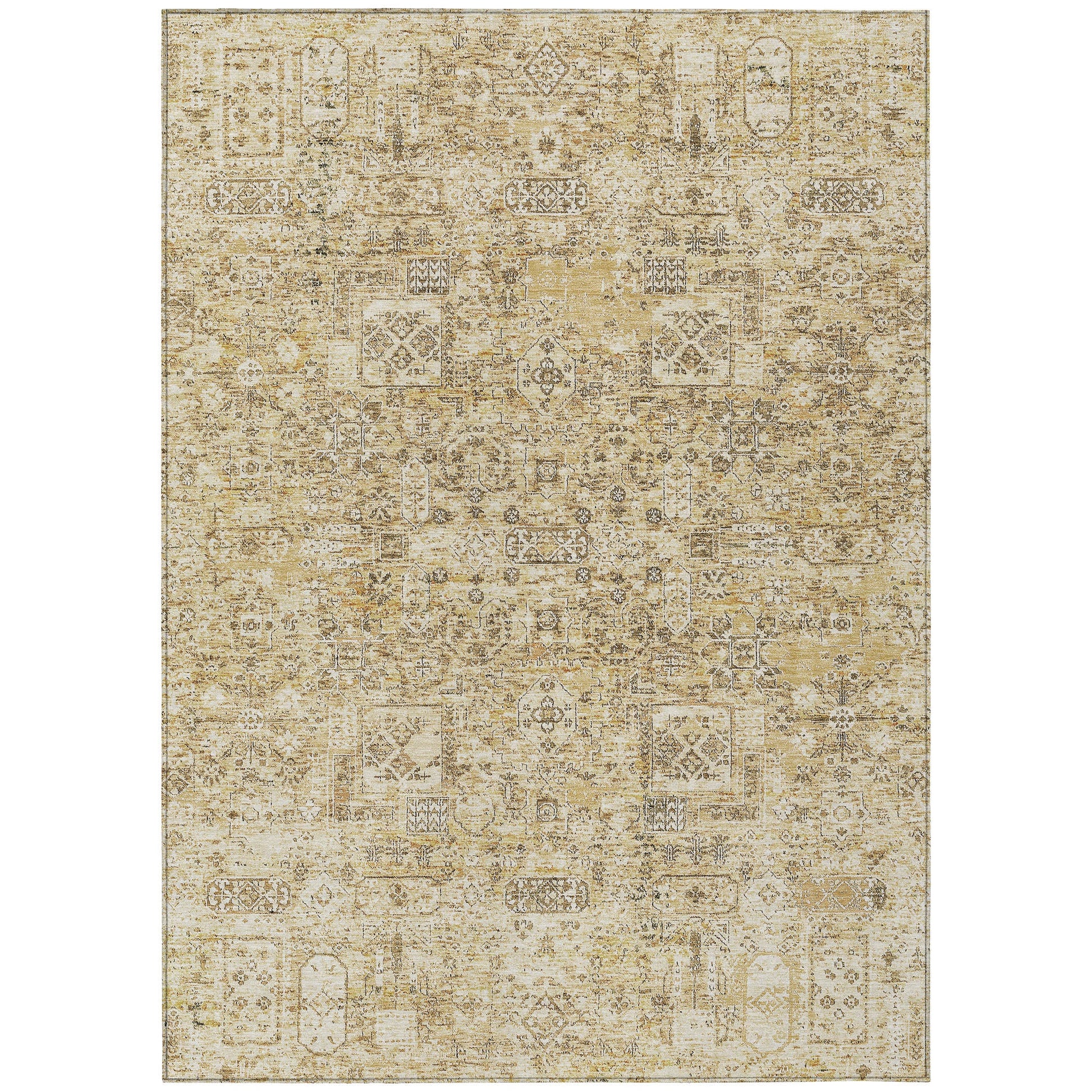 Addison Rugs Parallel Bands Gold Washable Indoor-Outdoor Rug