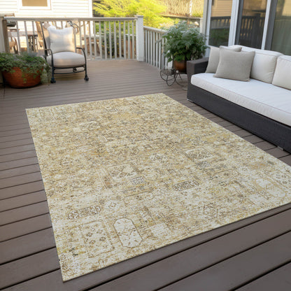 Addison Rugs Parallel Bands Gold Washable Indoor-Outdoor Rug