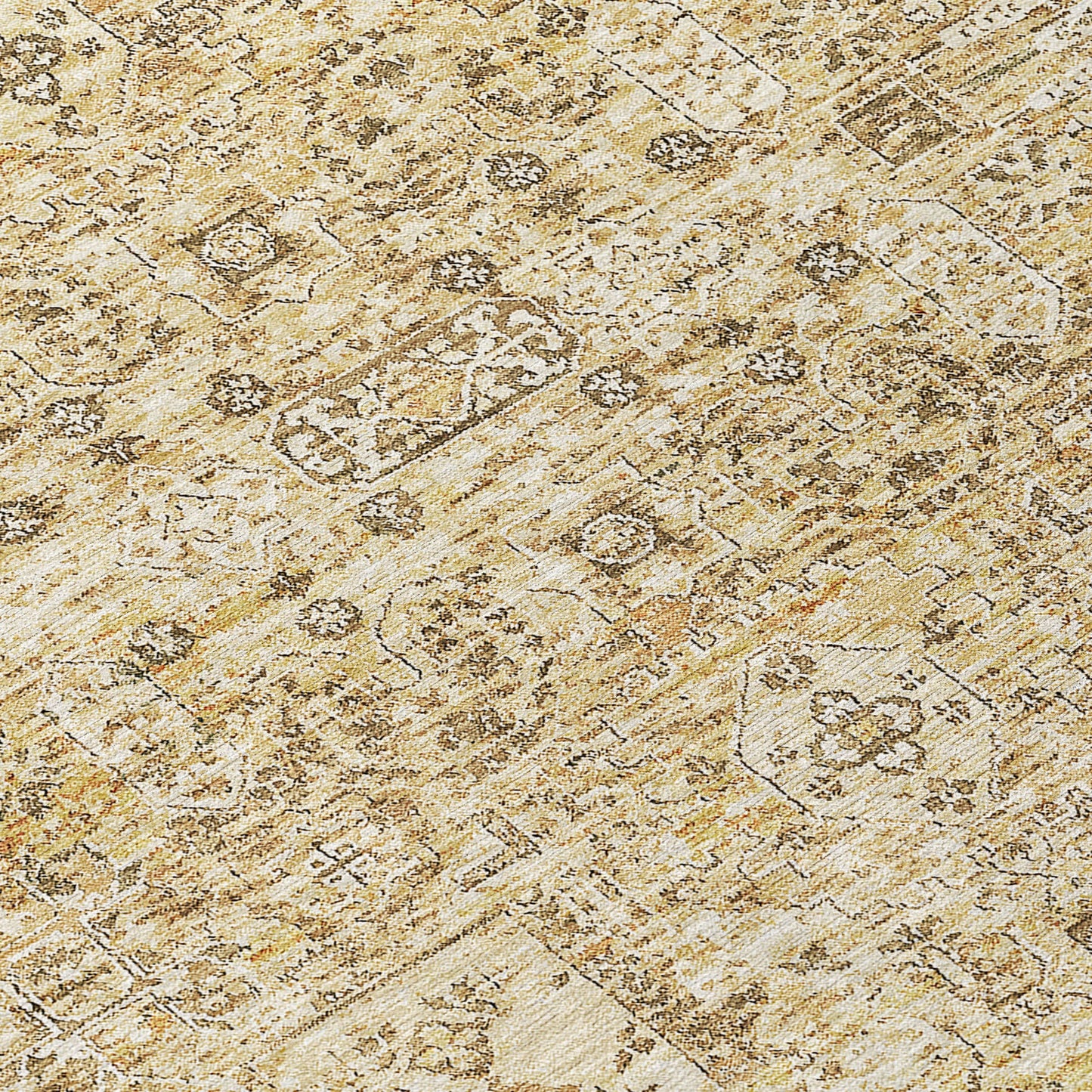 Addison Rugs Parallel Bands Gold Washable Indoor-Outdoor Rug