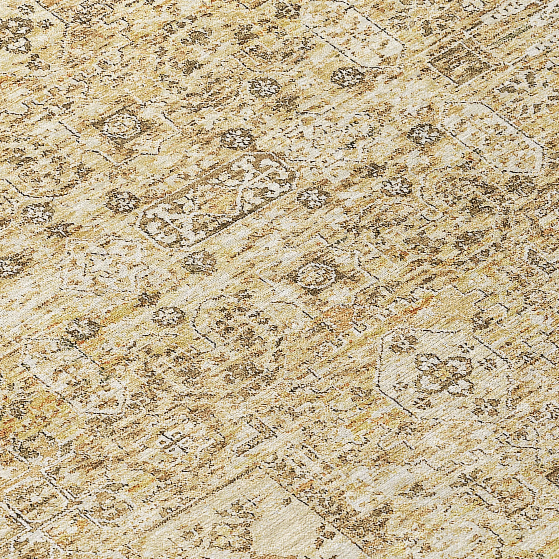Addison Rugs Parallel Bands Gold Washable Indoor-Outdoor Rug