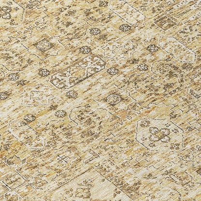 Addison Rugs Parallel Bands Gold Washable Indoor-Outdoor Rug