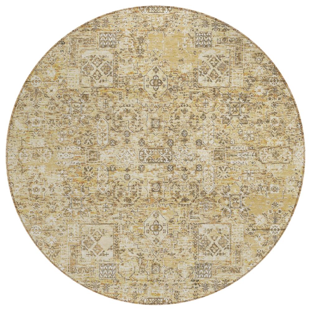 Addison Rugs Parallel Bands Gold Washable Indoor-Outdoor Rug