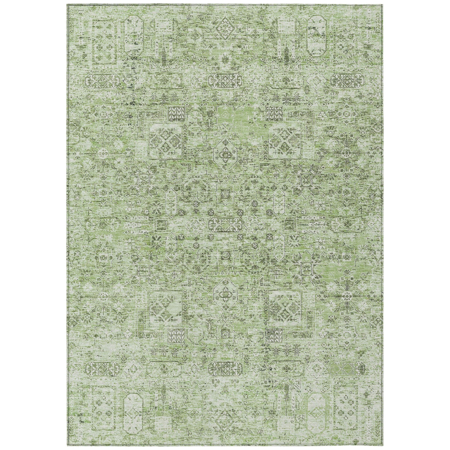 Addison Rugs Parallel Bands Green Washable Indoor-Outdoor Rug