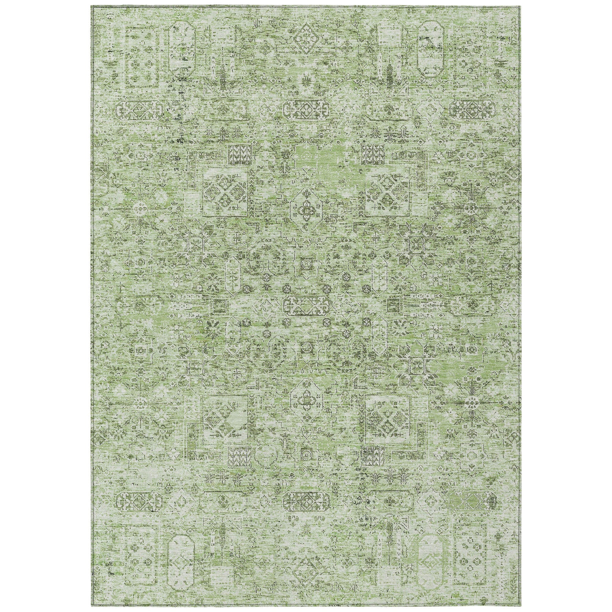 Addison Rugs Parallel Bands Green Washable Indoor-Outdoor Rug