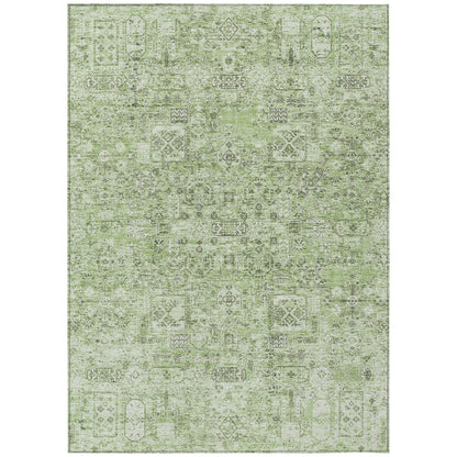 Addison Rugs Parallel Bands Green Washable Indoor-Outdoor Rug