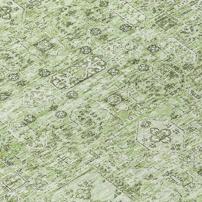 Addison Rugs Parallel Bands Green Washable Indoor-Outdoor Rug