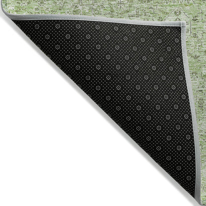Addison Rugs Parallel Bands Green Washable Indoor-Outdoor Rug