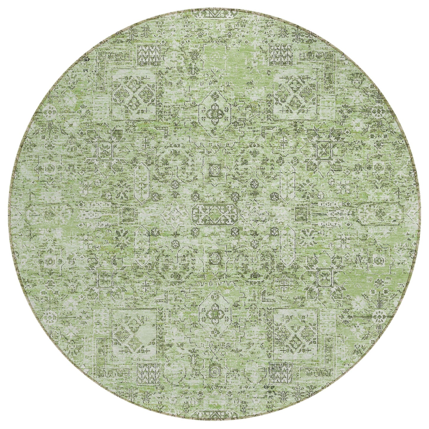 Addison Rugs Parallel Bands Green Washable Indoor-Outdoor Rug