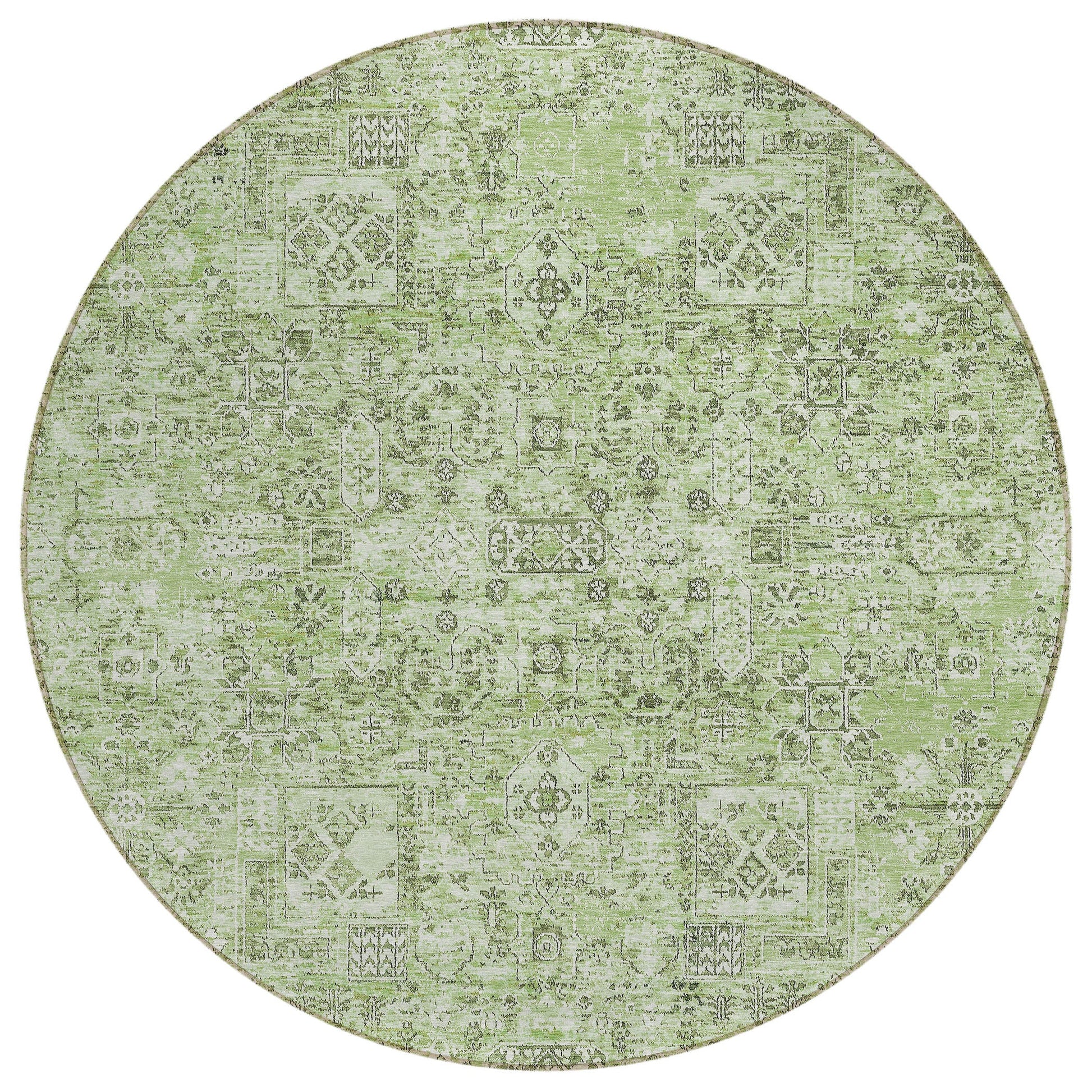 Addison Rugs Parallel Bands Green Washable Indoor-Outdoor Rug