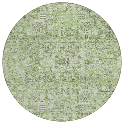 Addison Rugs Parallel Bands Green Washable Indoor-Outdoor Rug