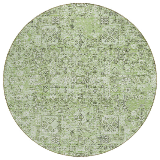 Addison Rugs Parallel Bands Green Washable Indoor-Outdoor Rug