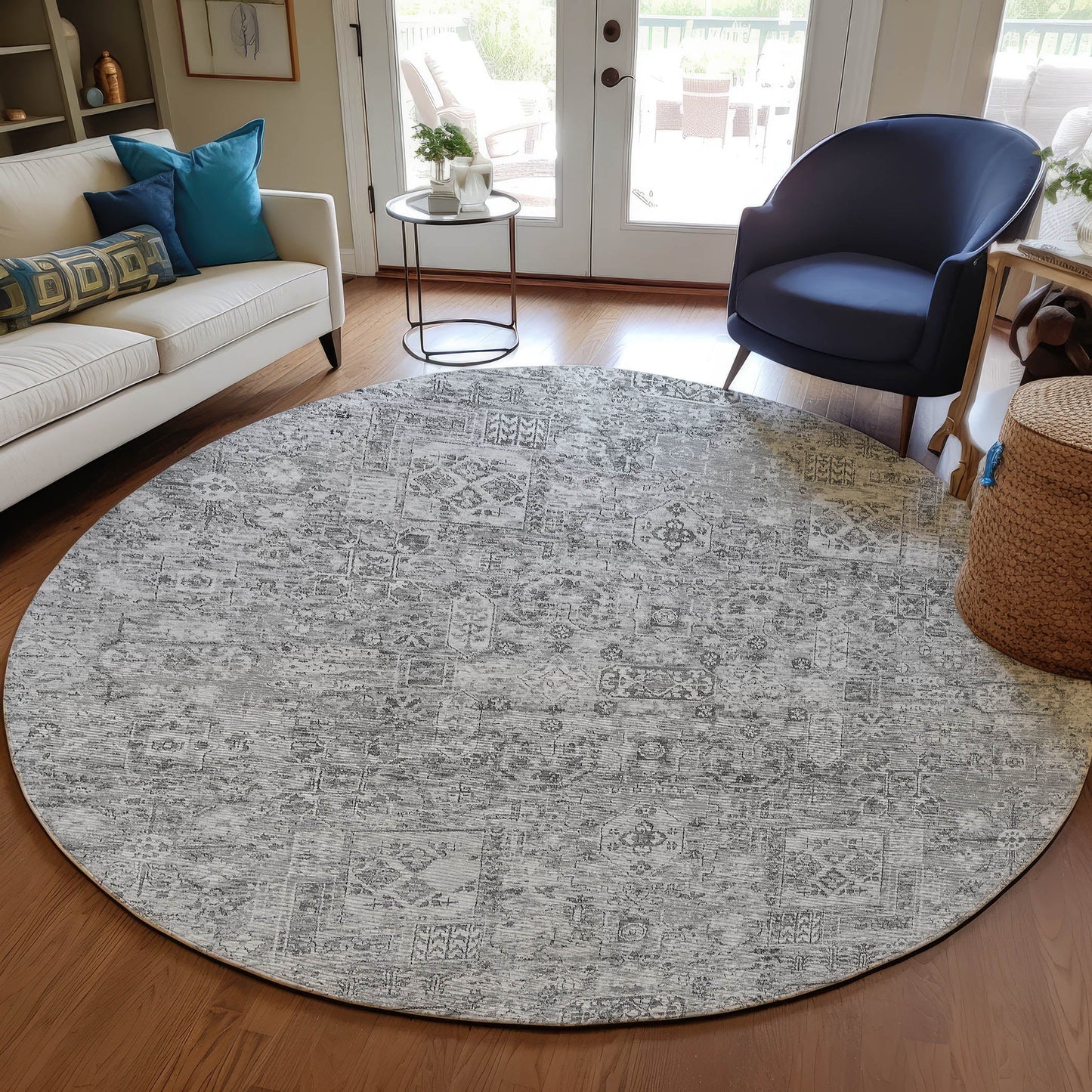 Addison Rugs Parallel Bands Grey Washable Indoor-Outdoor Rug