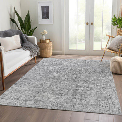 Addison Rugs Parallel Bands Grey Washable Indoor-Outdoor Rug