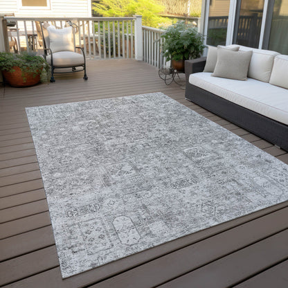 Addison Rugs Parallel Bands Grey Washable Indoor-Outdoor Rug