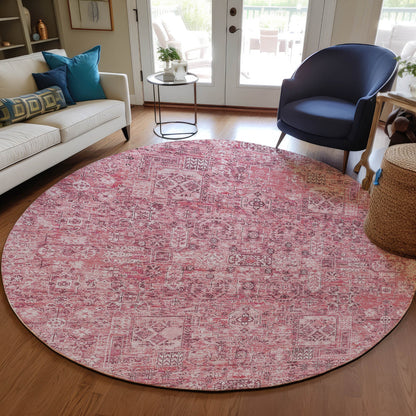 Addison Rugs Parallel Bands Pink Washable Indoor-Outdoor Rug
