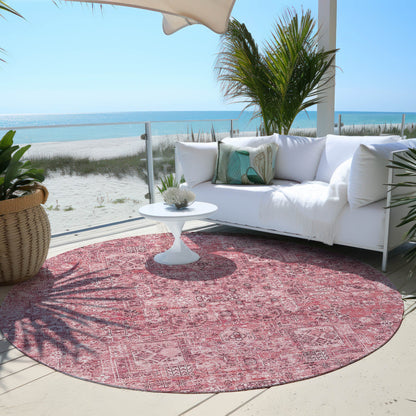 Addison Rugs Parallel Bands Pink Washable Indoor-Outdoor Rug