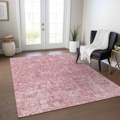 Addison Rugs Parallel Bands Pink Washable Indoor-Outdoor Rug