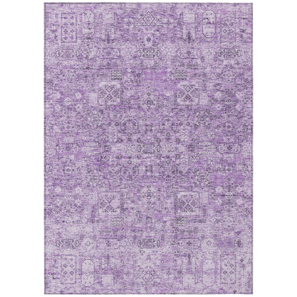 Addison Rugs Parallel Bands Purple Washable Indoor-Outdoor Rug