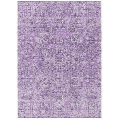 Addison Rugs Parallel Bands Purple Washable Indoor-Outdoor Rug
