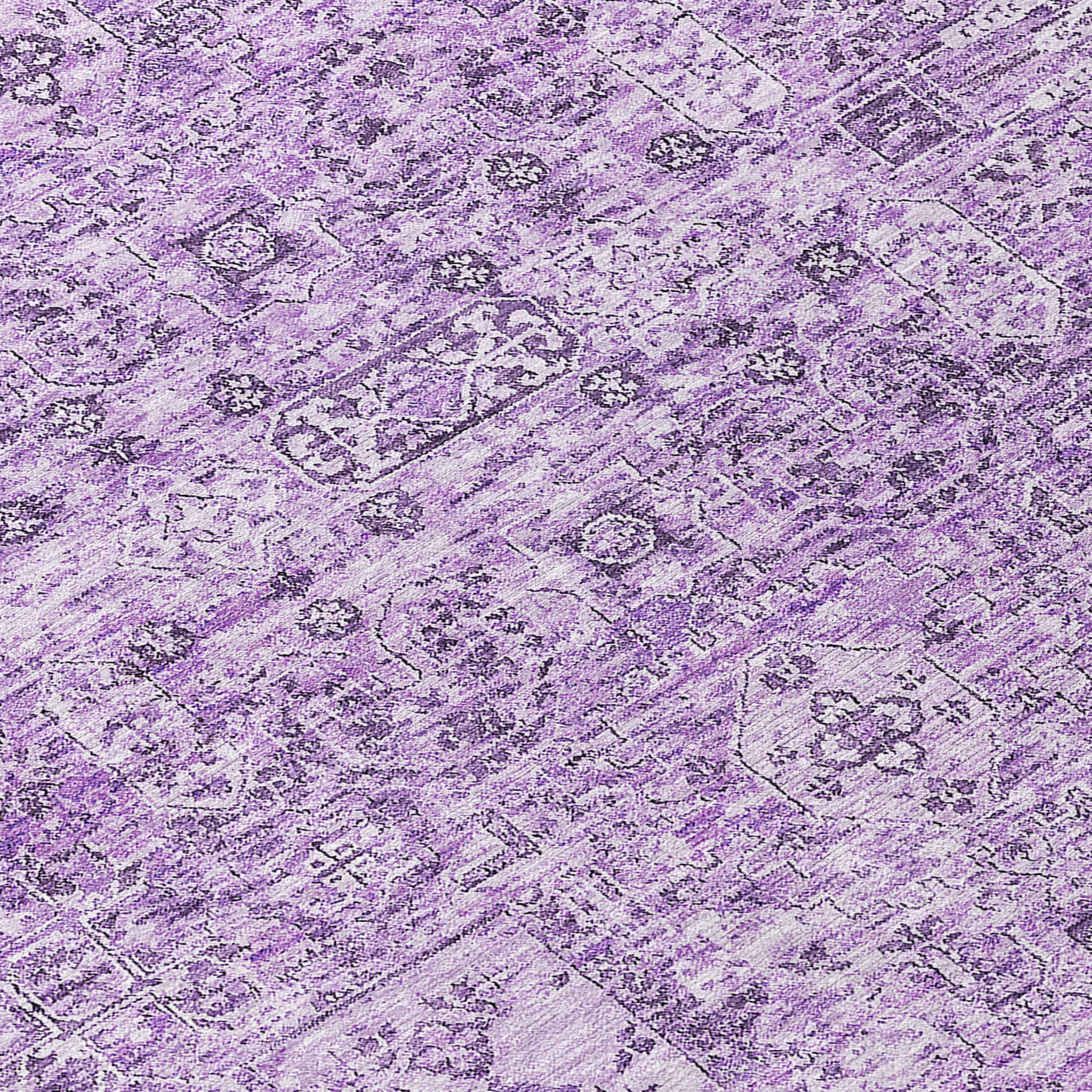 Addison Rugs Parallel Bands Purple Washable Indoor-Outdoor Rug