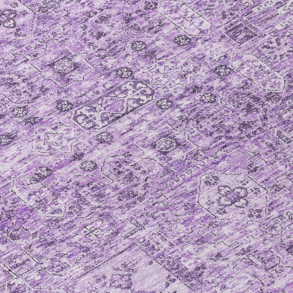 Addison Rugs Parallel Bands Purple Washable Indoor-Outdoor Rug