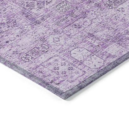 Addison Rugs Parallel Bands Purple Washable Indoor-Outdoor Rug