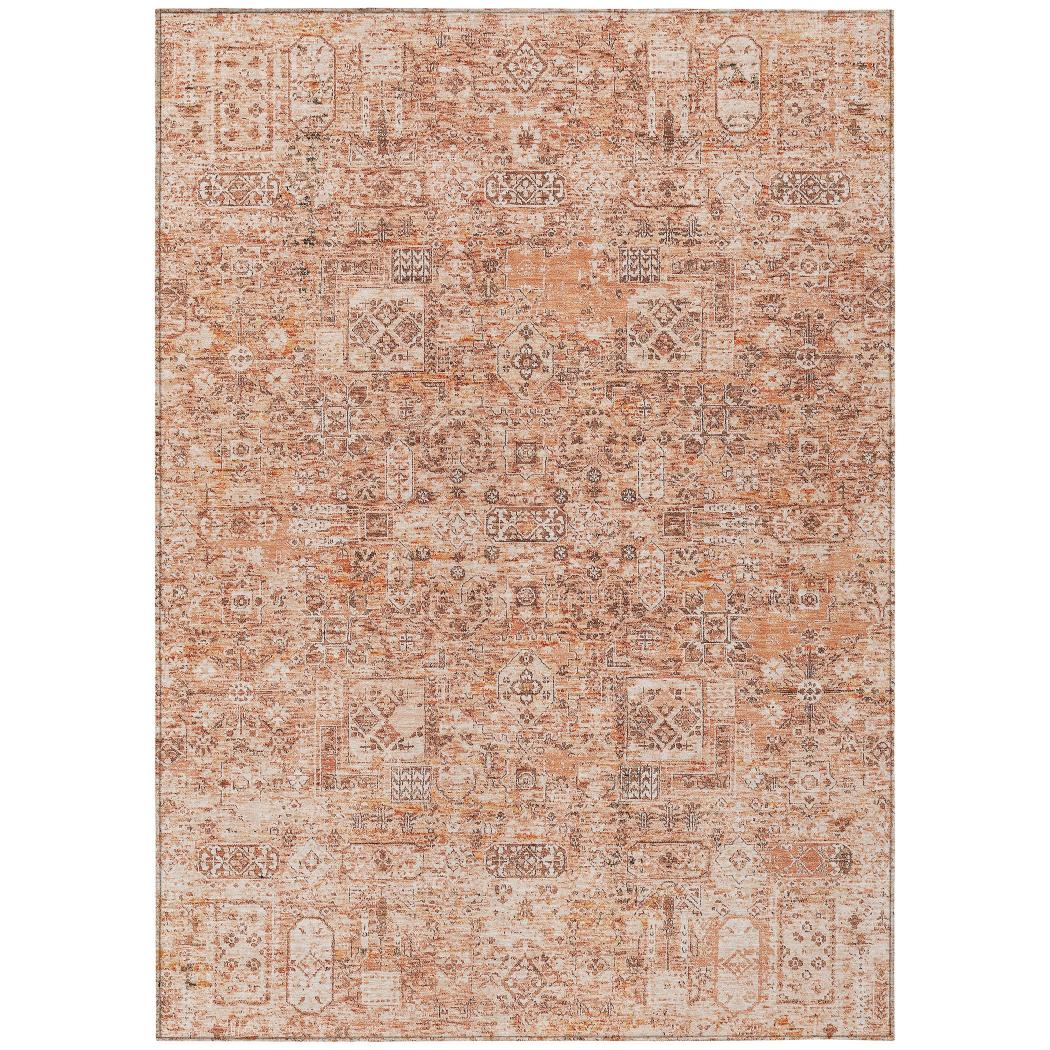 Addison Rugs Parallel Bands Salmon Washable Indoor-Outdoor Rug