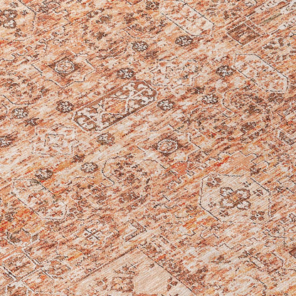 Addison Rugs Parallel Bands Salmon Washable Indoor-Outdoor Rug