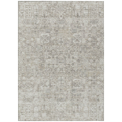 Addison Rugs Parallel Bands Taupe Washable Indoor-Outdoor Rug