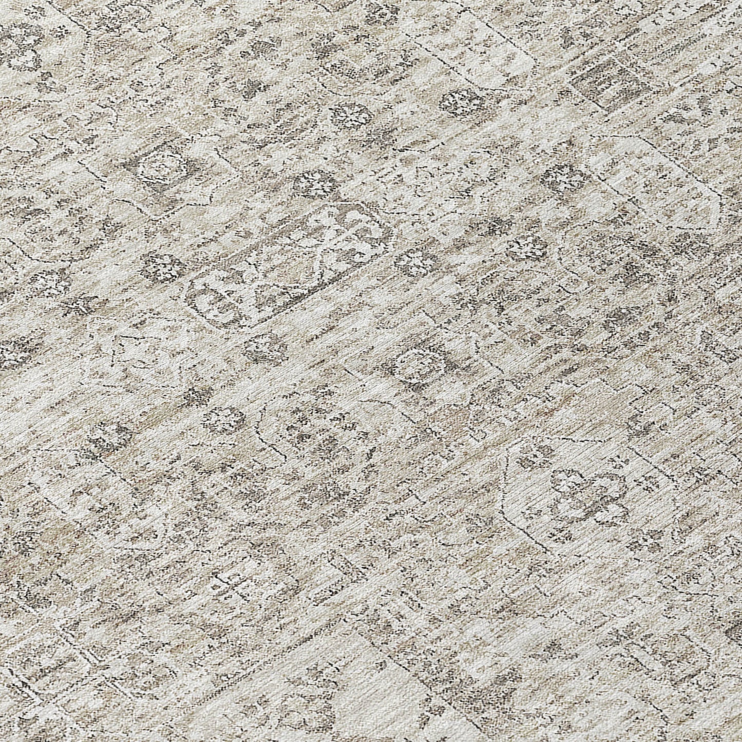 Addison Rugs Parallel Bands Taupe Washable Indoor-Outdoor Rug