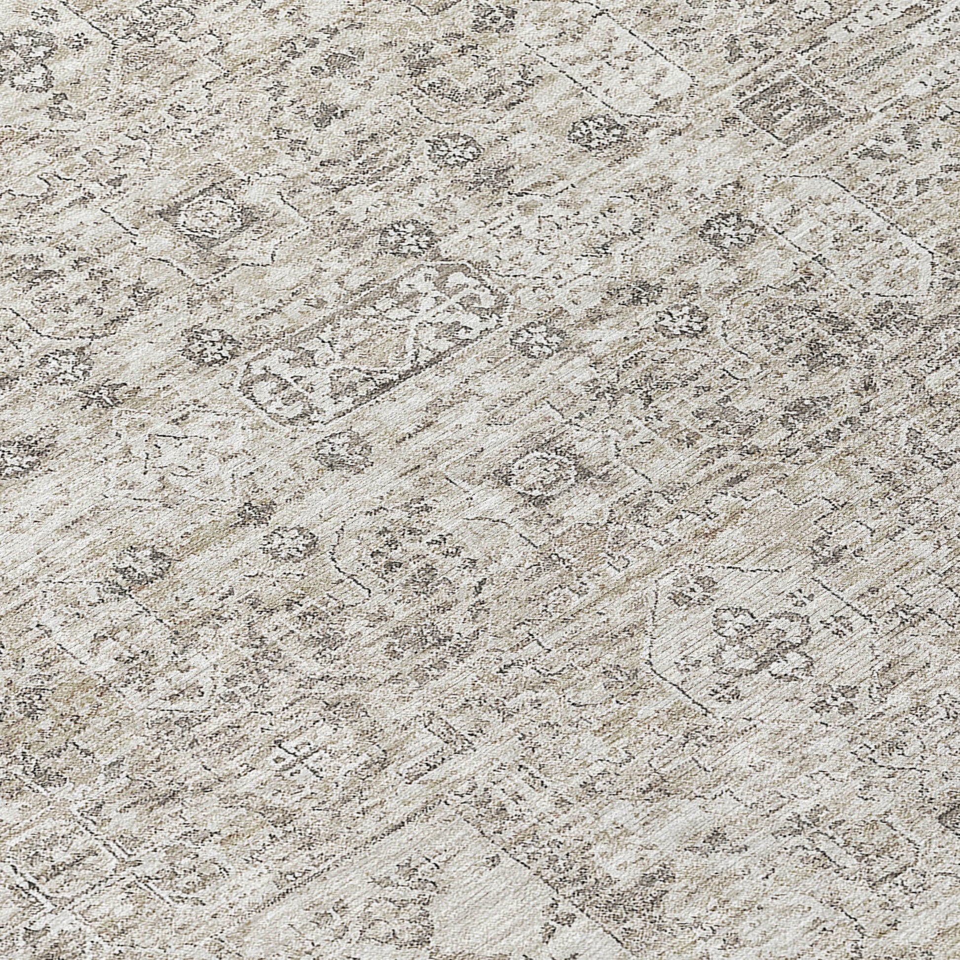Addison Rugs Parallel Bands Taupe Washable Indoor-Outdoor Rug