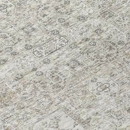 Addison Rugs Parallel Bands Taupe Washable Indoor-Outdoor Rug