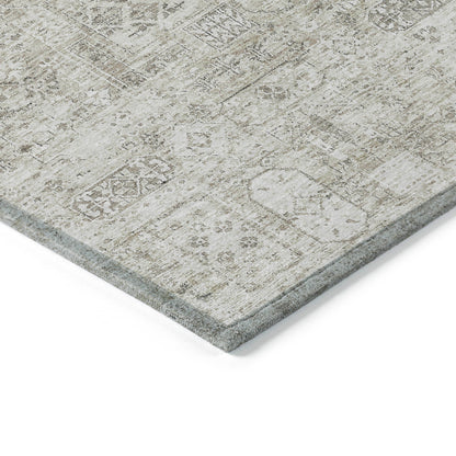 Addison Rugs Parallel Bands Taupe Washable Indoor-Outdoor Rug