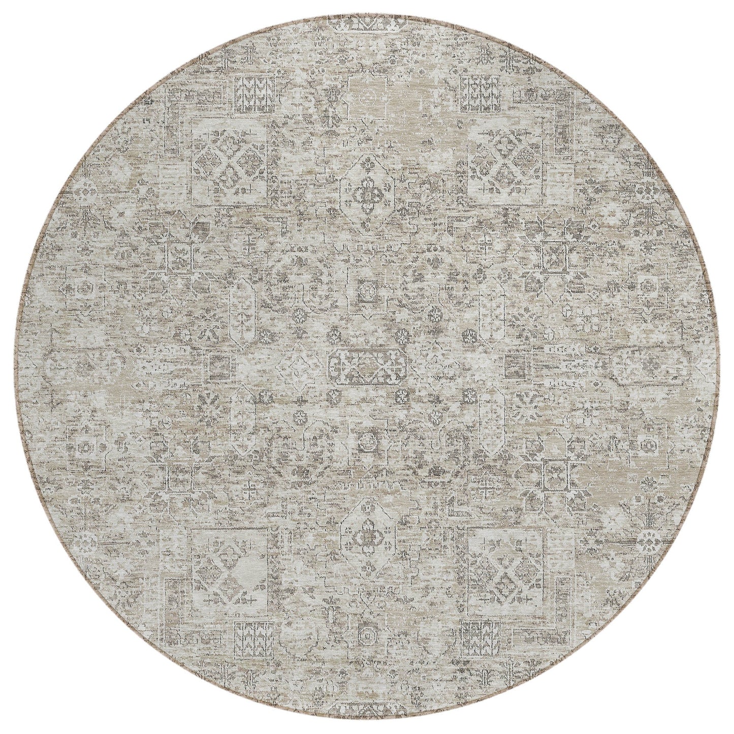 Addison Rugs Parallel Bands Taupe Washable Indoor-Outdoor Rug
