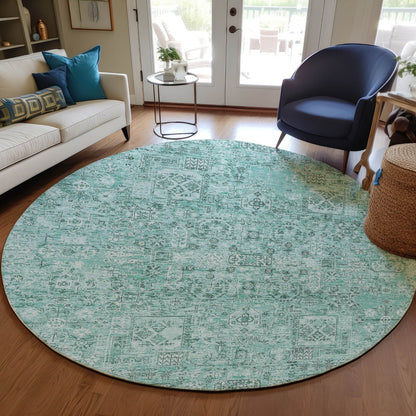 Addison Rugs Parallel Bands Teal Washable Indoor-Outdoor Rug