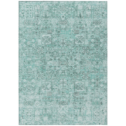 Addison Rugs Parallel Bands Teal Washable Indoor-Outdoor Rug