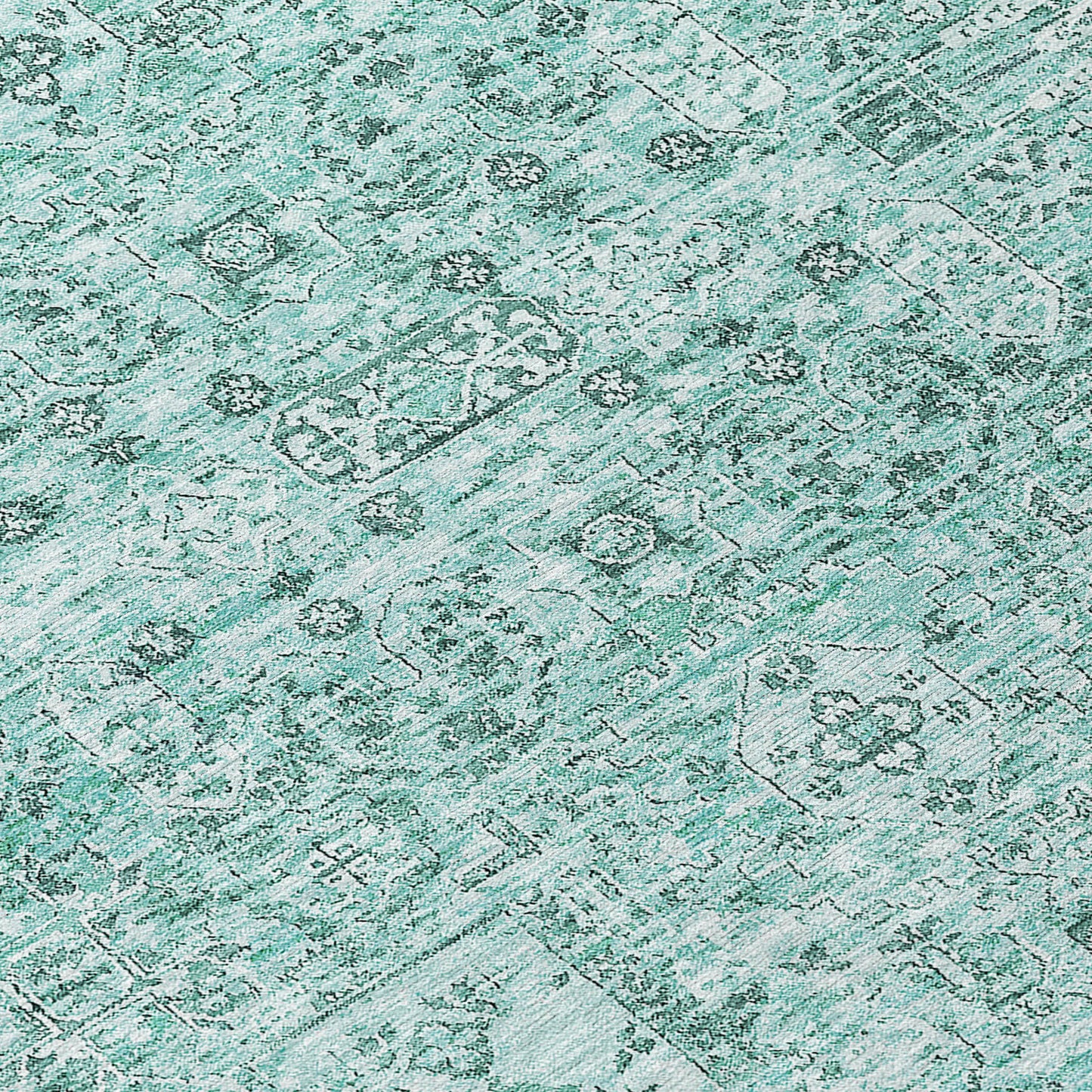 Addison Rugs Parallel Bands Teal Washable Indoor-Outdoor Rug