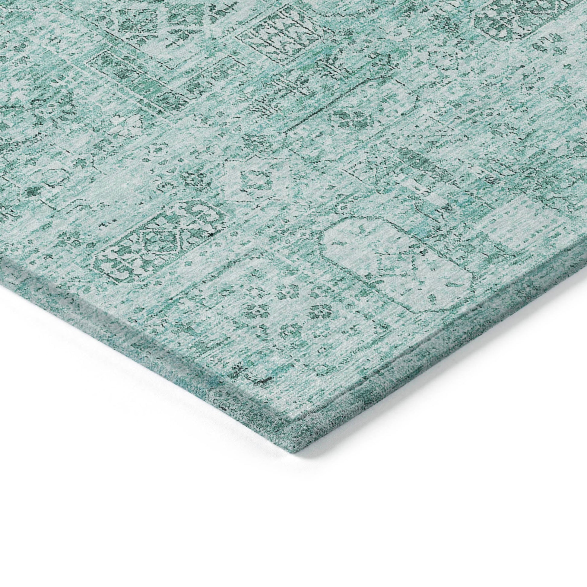 Addison Rugs Parallel Bands Teal Washable Indoor-Outdoor Rug